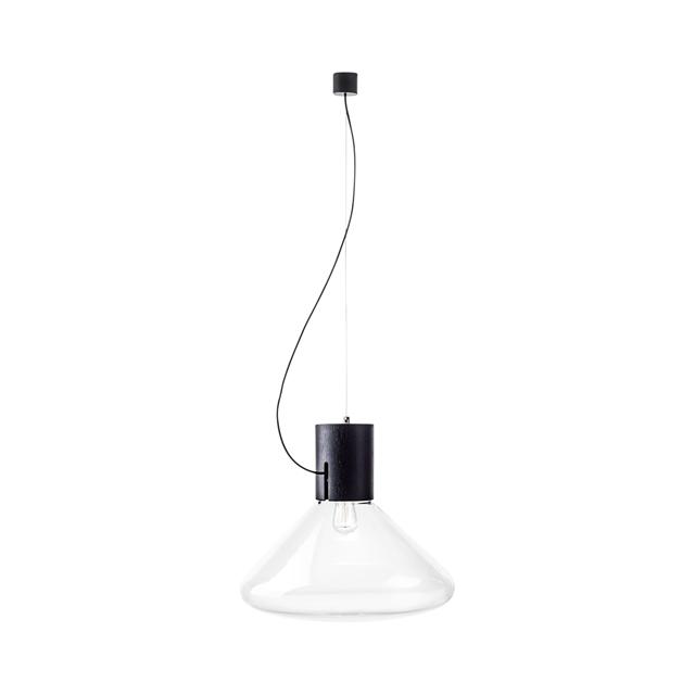 Brokis Muffins Wood 03b Pendel Transparent Glas Sort   Med Sort Ledning