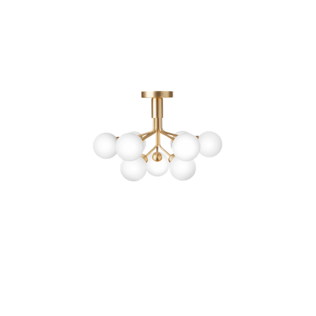 Nuura Apiales   Loftlampe Messing   Opal Glas