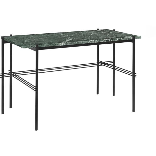 Gubi   Skrivebord 120   60   Med Sort Base   Grøn Guatemala Marmor Top